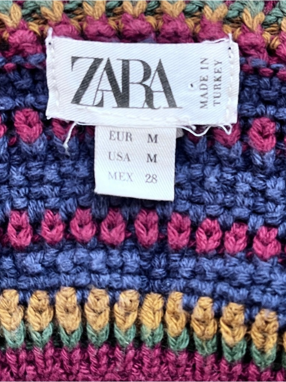 Zara Blue Crochet Boho Bikini Top Size M - Picture 9 of 9